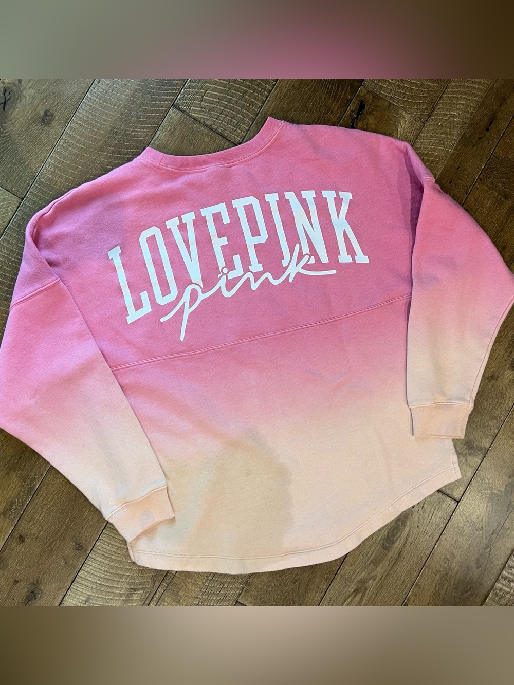 PINK Victoria's Secret Pink-to-Peach Ombre 'Lovepink' Sweatshirt